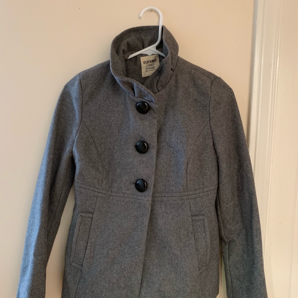 Gray Button Up Coat - image 2